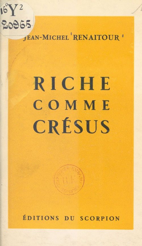 ebook cover of Riche comme Crésus, by Jean-Michel Renaitour