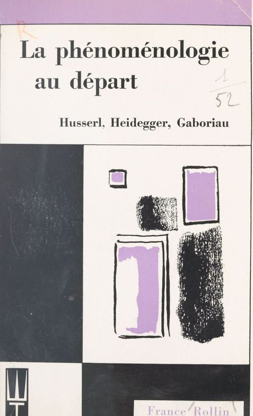Couverture ebook de La phénoménologie au départ, de France Rollin