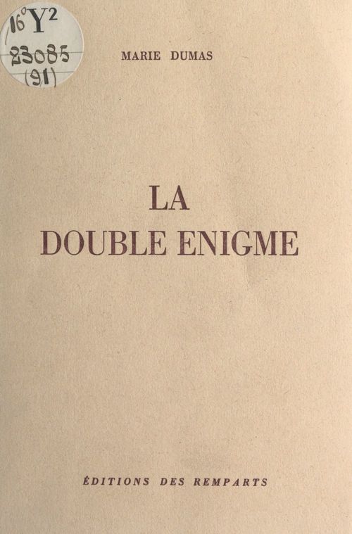 ebook cover of La double énigme, by Marie Dumas