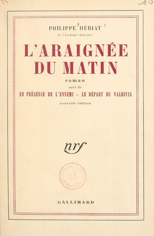 Couverture ebook de L'araignée du matin, de Philippe Hériat