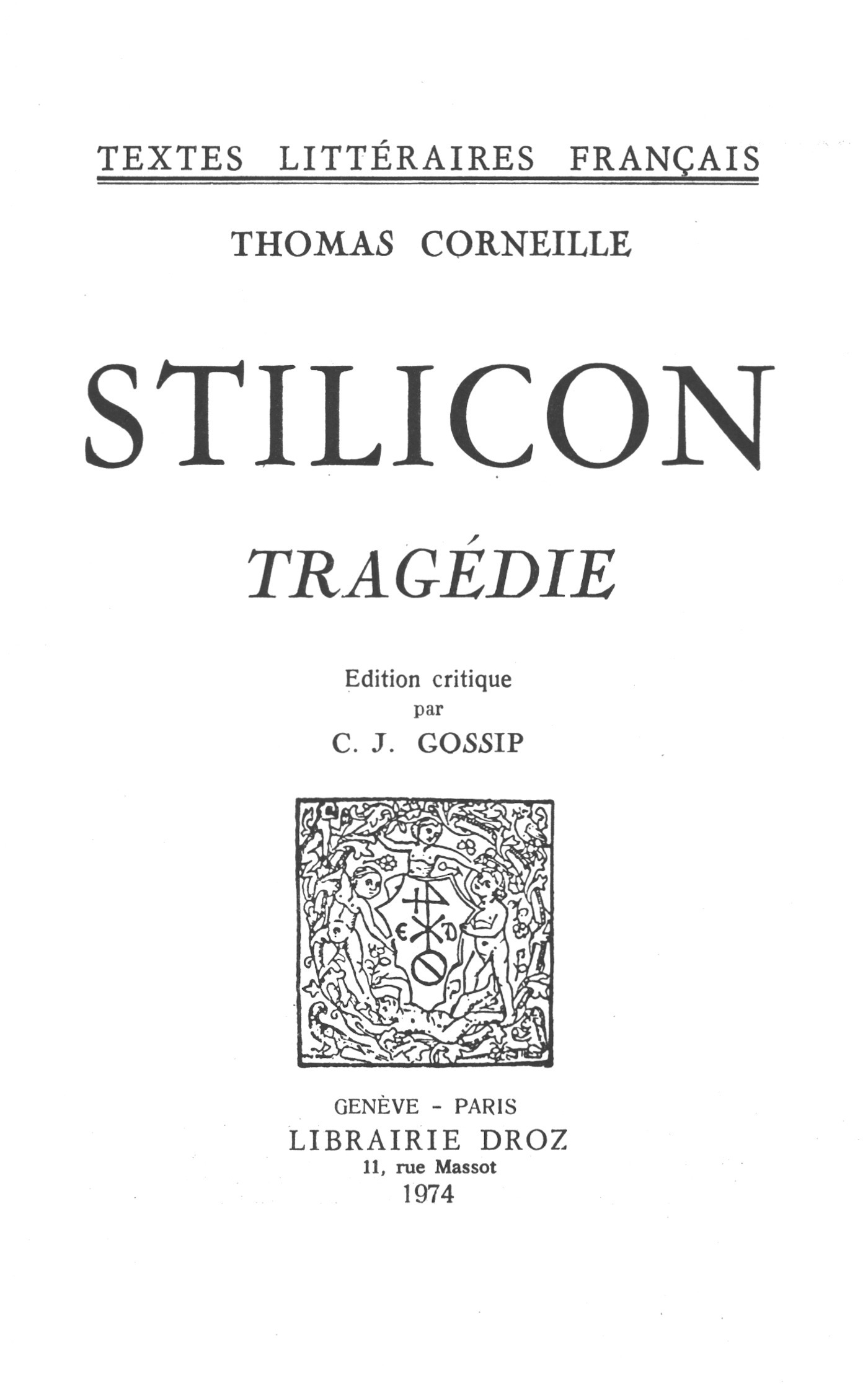 ebook cover of Stilicon, by Thomas Corneille