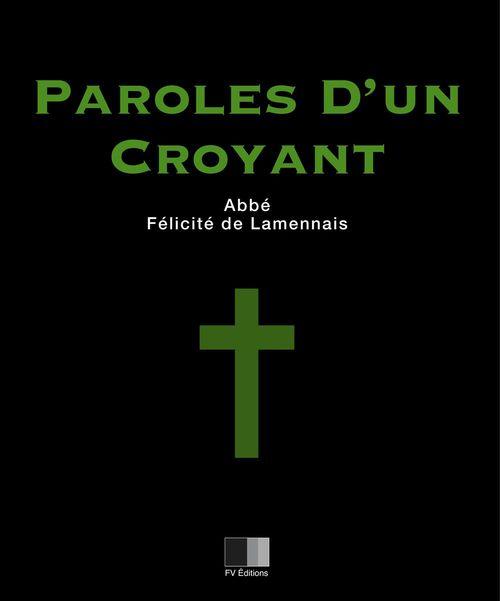 ebook cover of Paroles d'un Croyant, by Abbe Felicite De  Lamennais