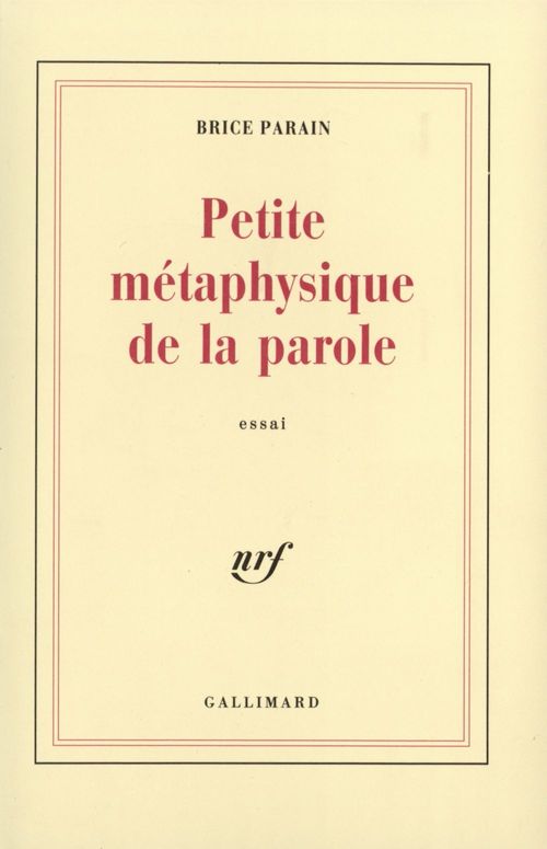 ebook cover of Petite métaphysique de la parole, by Brice Parain