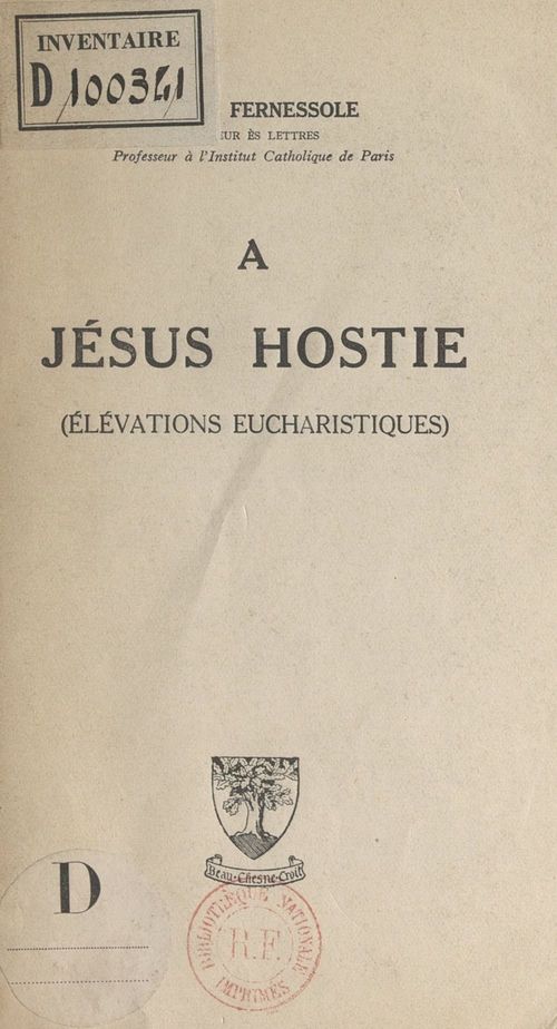 Couverture ebook de À Jésus Hostie, de Pierre Fernessole