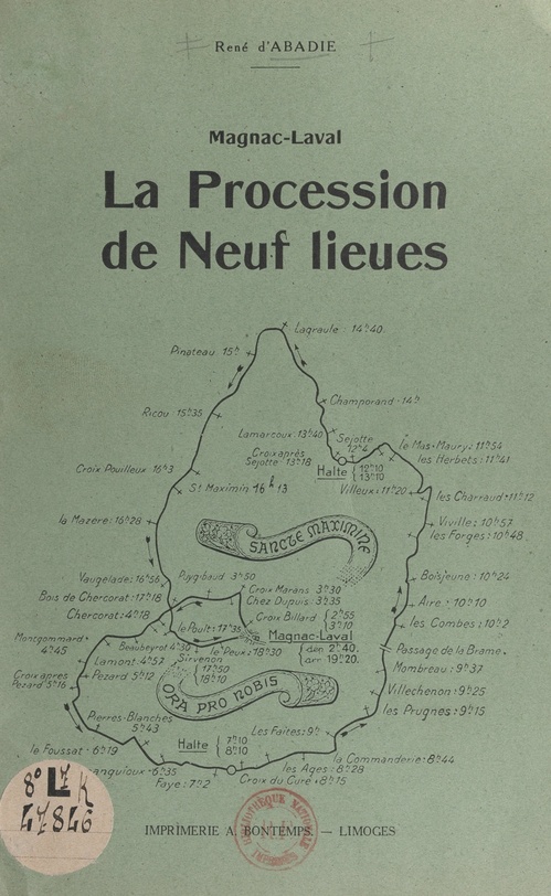 Couverture ebook de Magnac-Laval, la procession de neuf lieues, de Rene D''Abadie
