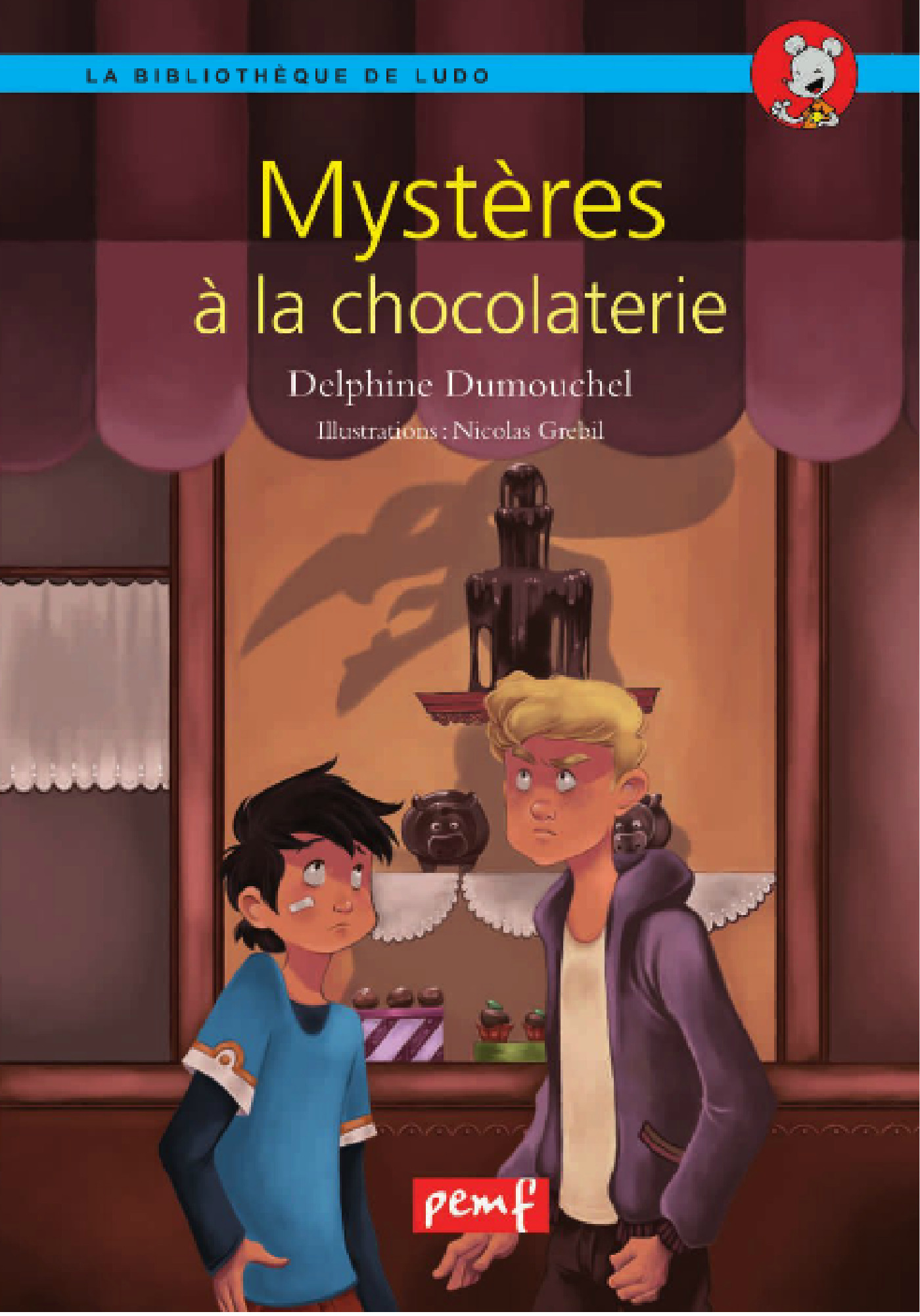 Couverture ebook de Mystères à la chocolaterie, de Delphine Dumouchel