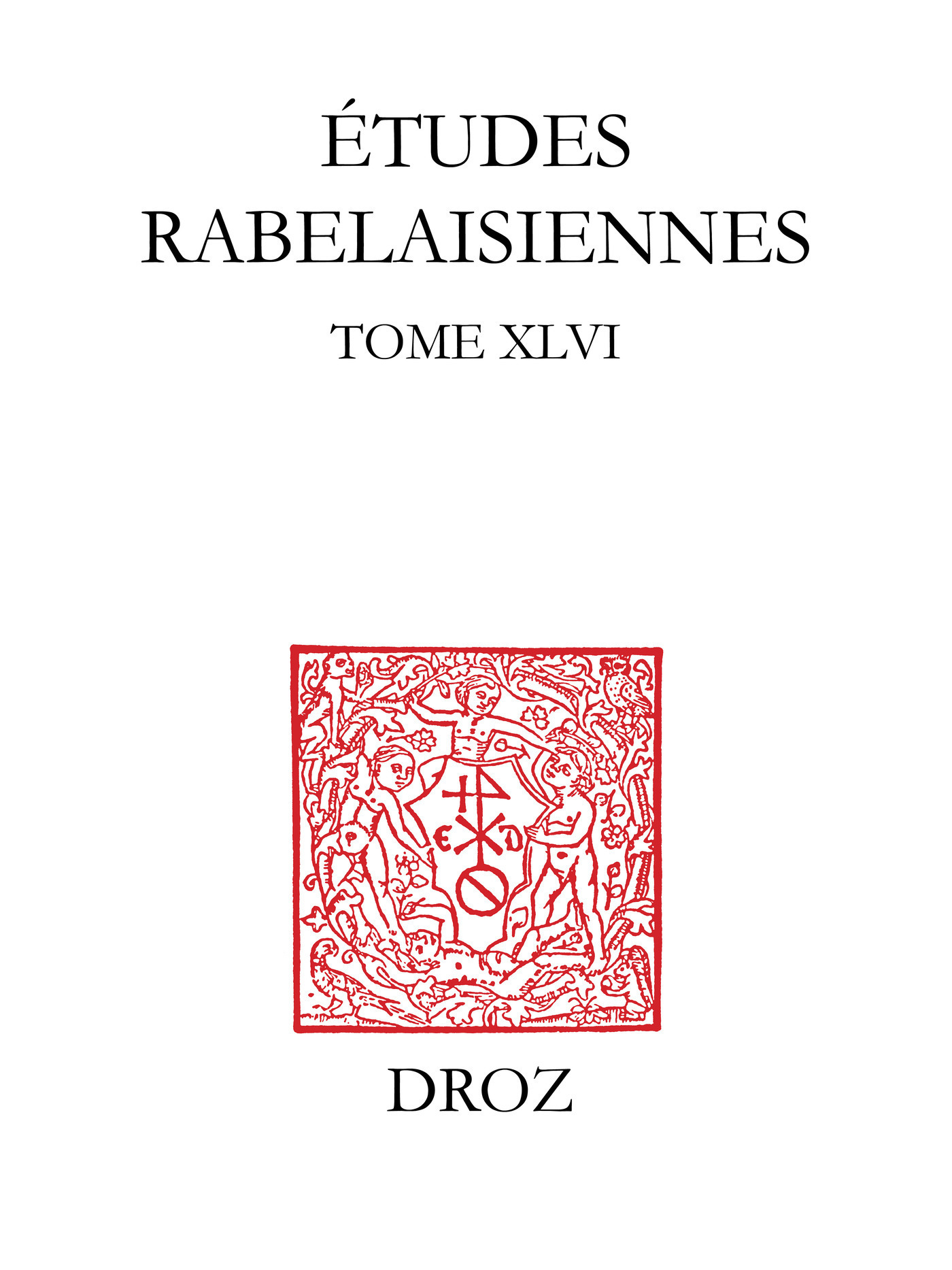 ebook cover of Etudes rabelaisiennes, by