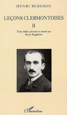 ebook cover of Leçons clermontoises, by Henri Bergson