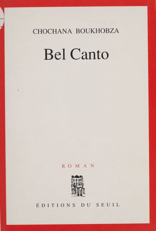 Couverture ebook de Bel canto, de Chochana Boukhobza