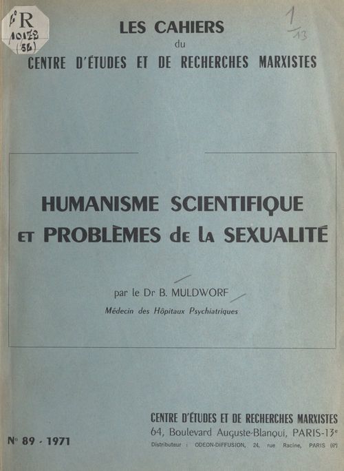 Couverture ebook de Humanisme scientifique et problèmes de la sexualité, de Bernard Muldworf