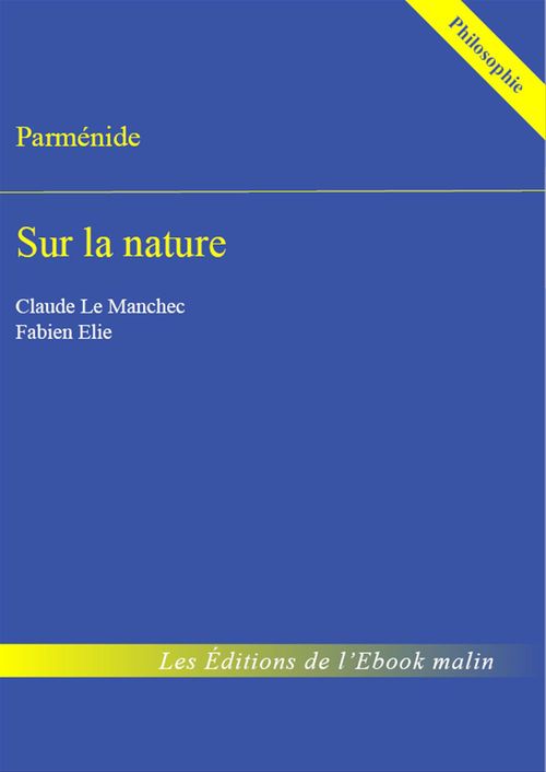 ebook cover of Sur la nature - édition enrichie, by Parménide