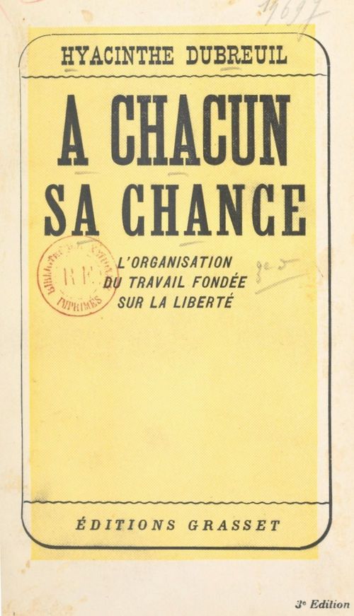 ebook cover of À chacun sa chance, by Hyacinthe Dubreuil
