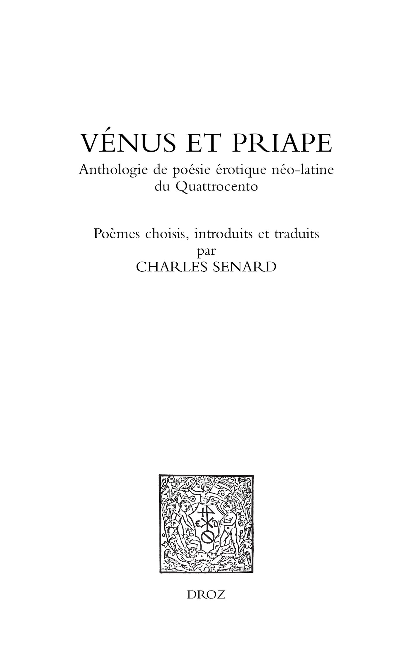 ebook cover of Vénus et Priape, by Charles Senard