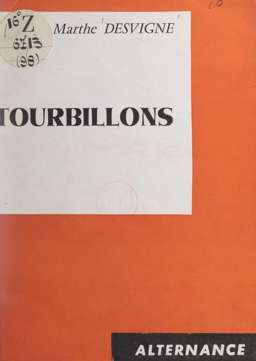 Couverture ebook de Tourbillons, de Marthe Desvigne