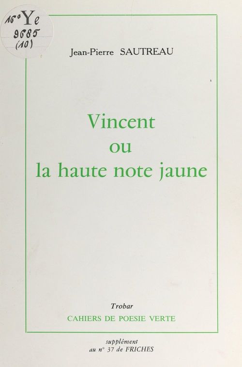 Couverture ebook de Vincent, de Jean-Pierre Sautreau