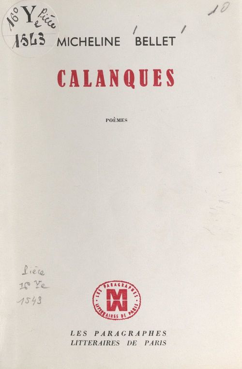 Couverture ebook de Calanques, de Micheline Bellet