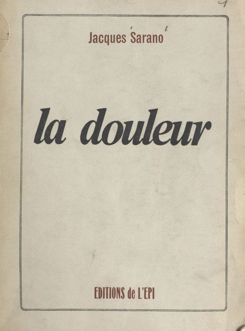 ebook cover of La douleur, by Jacques Sarano