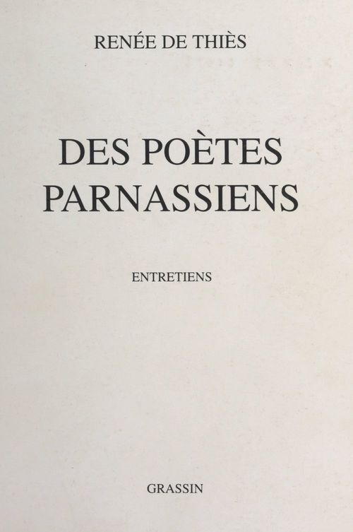ebook cover of Des poètes parnassiens, by Renee De Thies