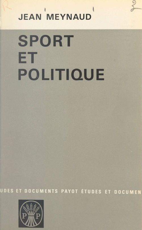 ebook cover of Sport et politique, by Jean Meynaud
