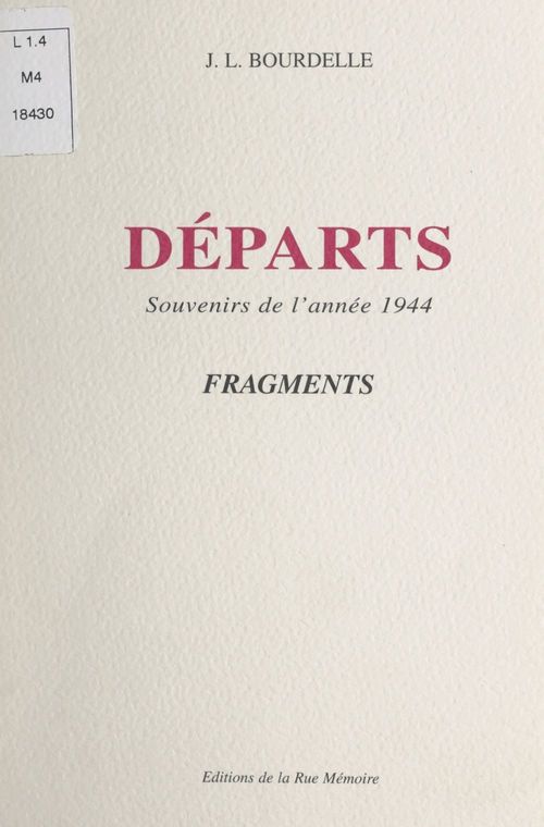 Couverture ebook de Départs, de Jacques-Louis Bourdelle