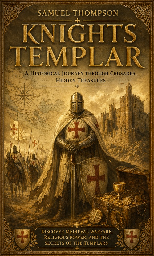 Couverture ebook de Knights Templar: A Historical Journey through Crusades, Hidden Treasures, de Samuel Thompson