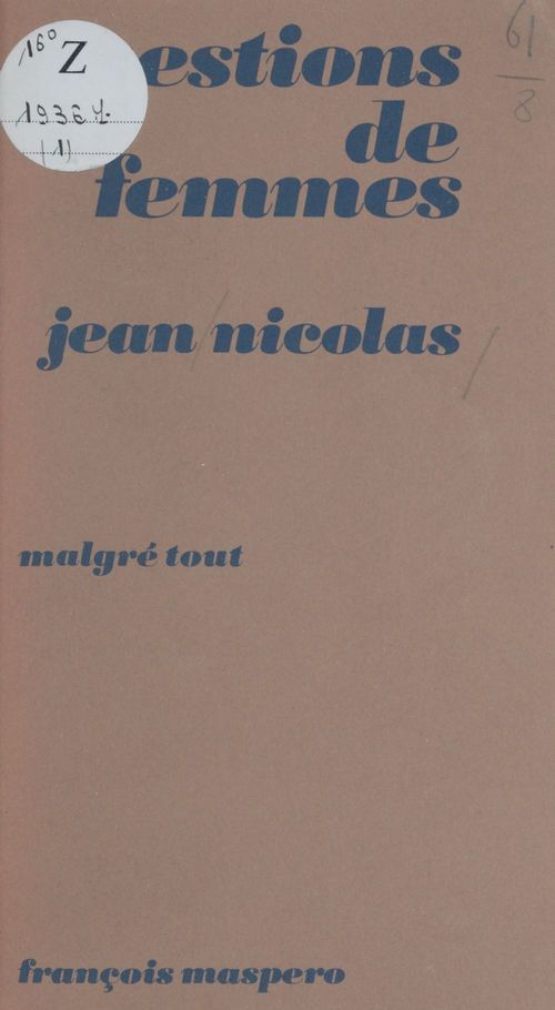 ebook cover of Questions de femmes, by Jean Nicolas