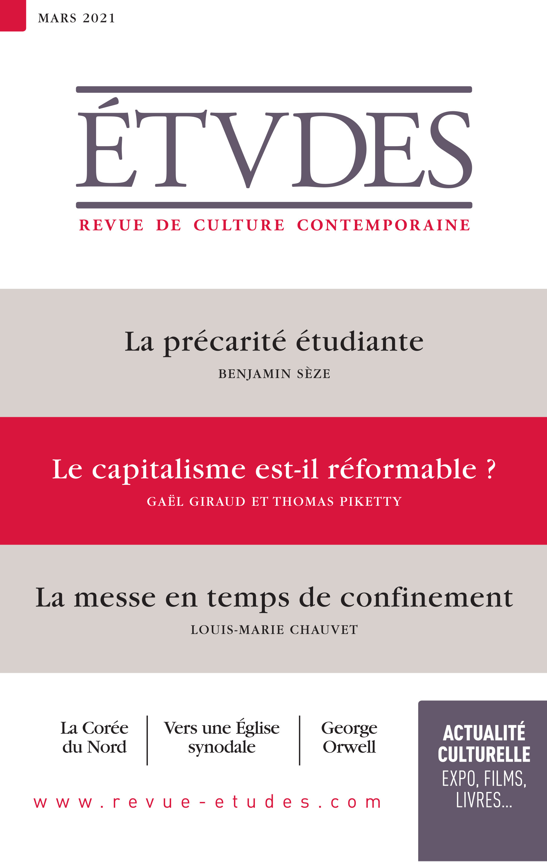 Couverture ebook de Revue Etudes : Le capitalisme est-il réformable? - Gaël Giraud et Thomas Piketty, de Revue études