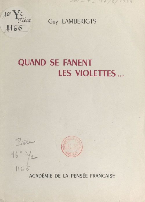 Couverture ebook de Quand se fanent les violettes..., de Guy Lamberigts