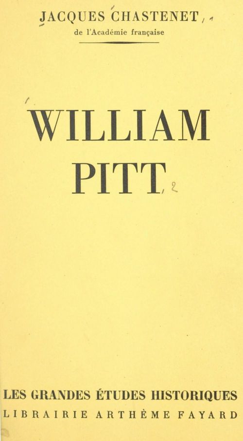 Couverture ebook de William Pitt, de Jacques Chastenet