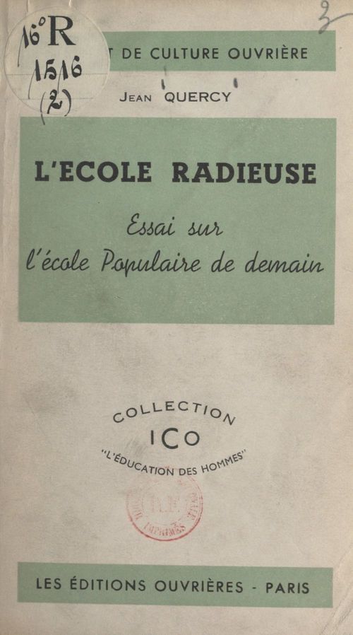 ebook cover of L'école radieuse, by Jean Quercy