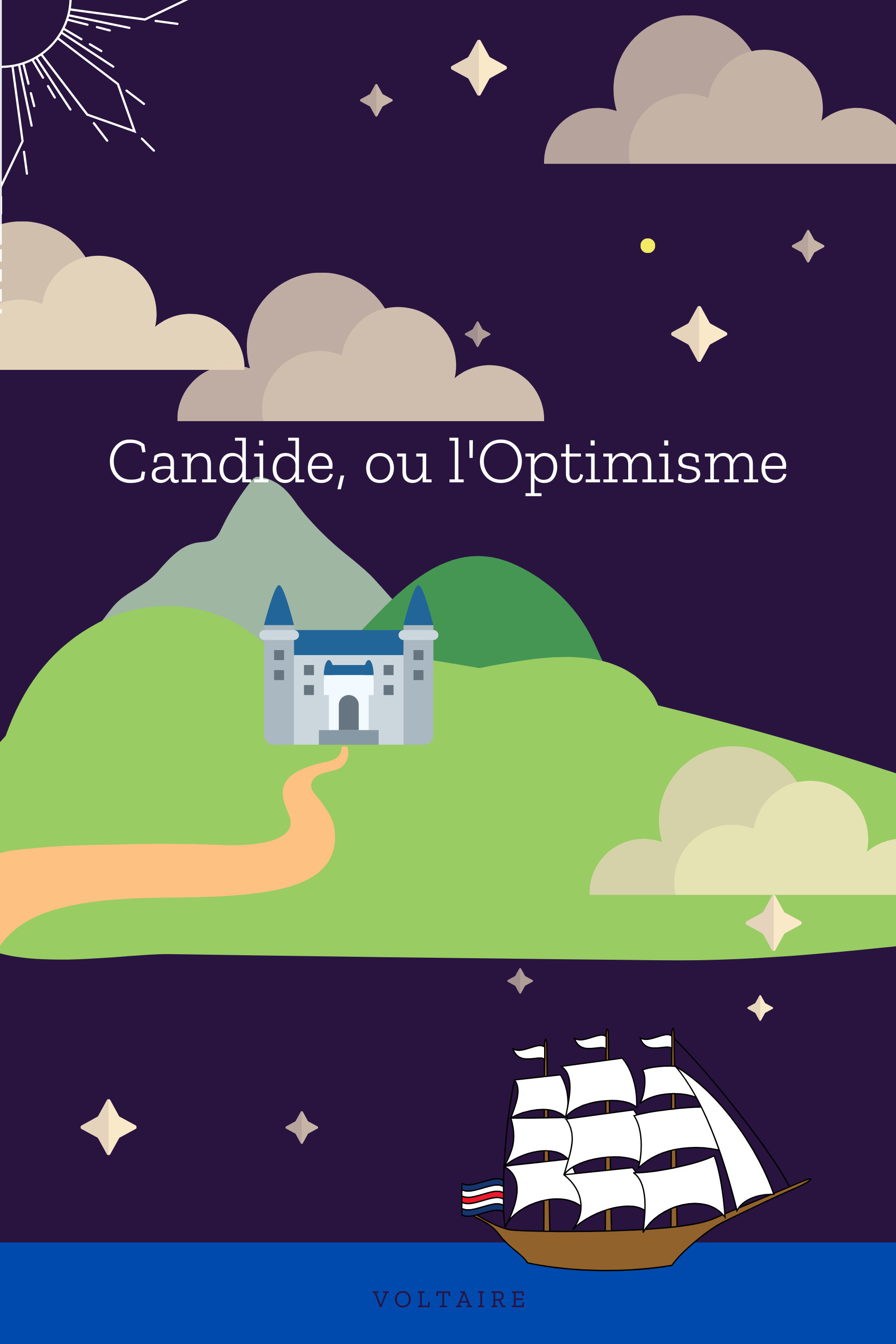 Couverture ebook de Candide, ou l'Optimisme, de Voltaire