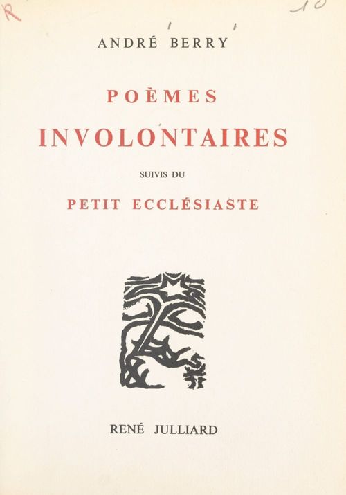 Couverture ebook de Poèmes involontaires, de Andre Berry