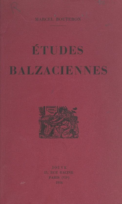 ebook cover of Études balzaciennes, by Marcel Bouteron
