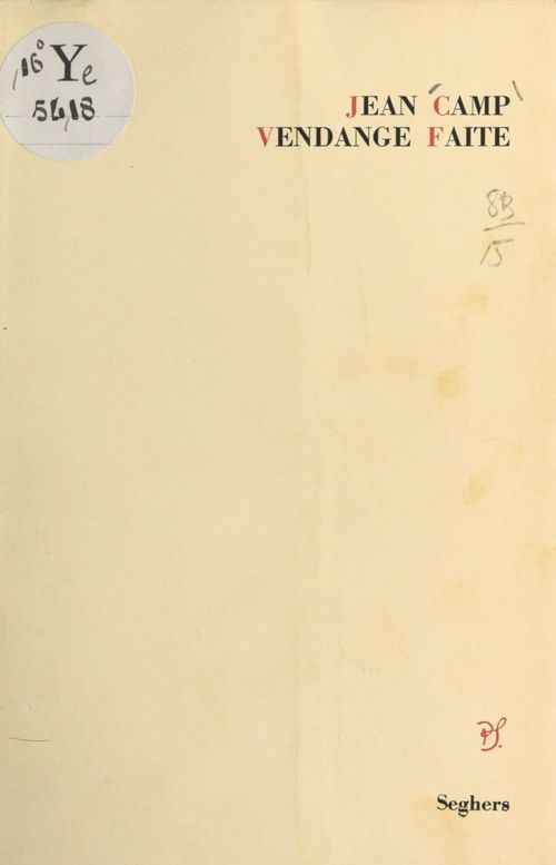 ebook cover of Vendange faite, by Jean Camp