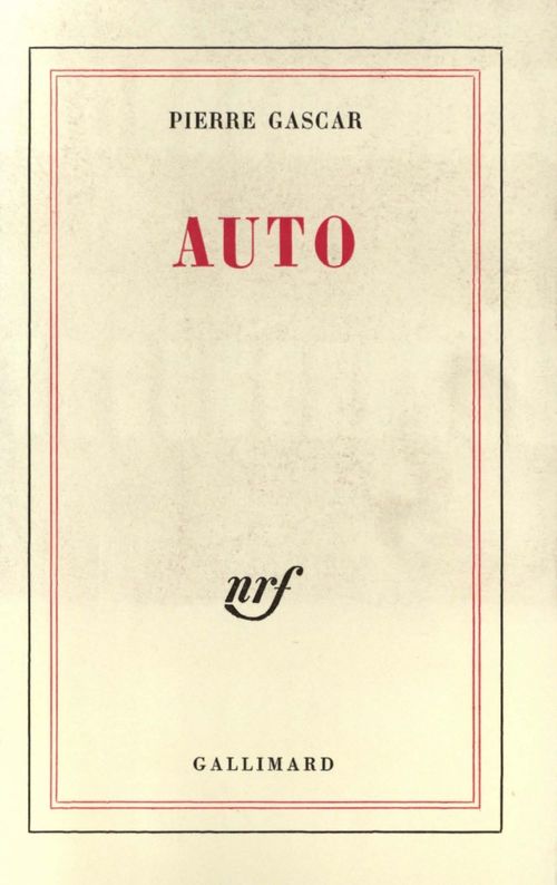 Couverture ebook de Auto, de Pierre Gascar