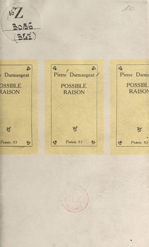 ebook cover of Possible raison, by Pierre Darmangeat