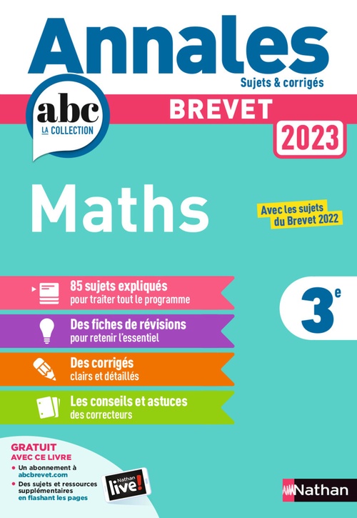 Couverture ebook de Annales Brevet 2023 - Maths Corrigés, de Carole Feugère, Gilles Mora