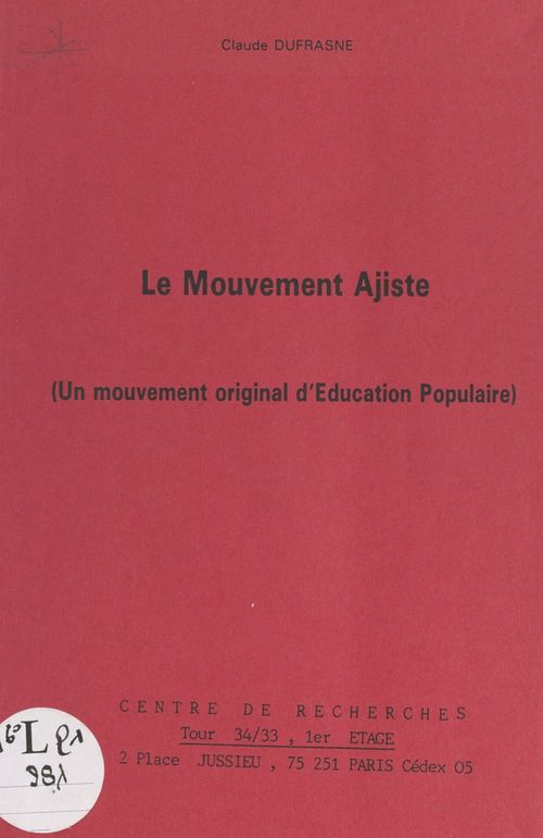 Couverture ebook de Le mouvement Ajiste, de Claude Dufrasne