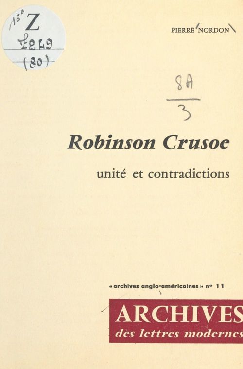 ebook cover of Robinson Crusoe, by Pierre Nordon