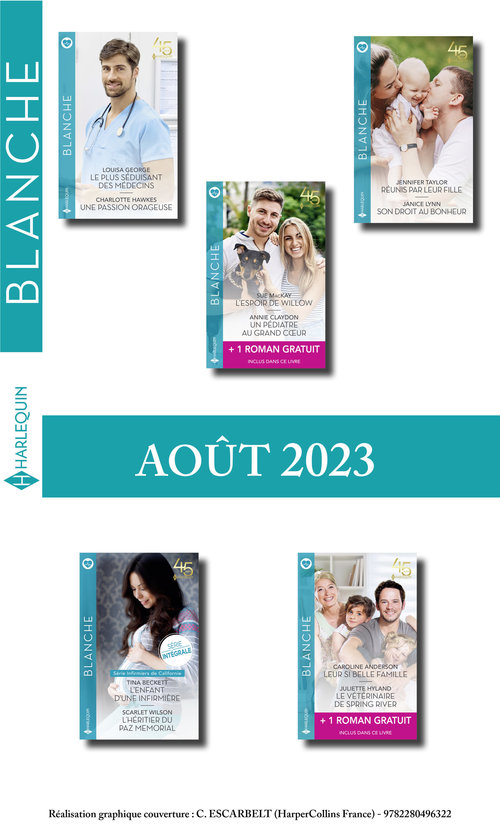 Couverture ebook de Pack mensuel Blanche - 10 romans + 2 titres gratuits (Août 2023), de Collectif