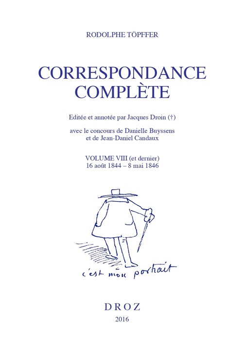 ebook cover of Correspondance complète. Volume VIII (et dernier), by Rodolphe Topffer