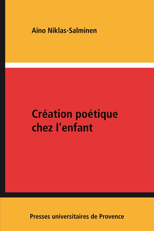 ebook cover of Création poétique chez l'enfant, by Aïno Niklas-salminen