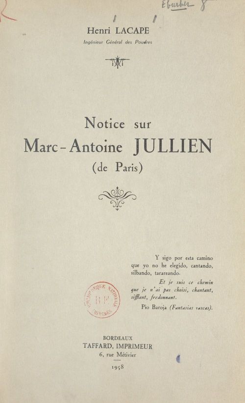 ebook cover of Notice sur Marc-Antoine Jullien (de Paris), by Henri Lacape