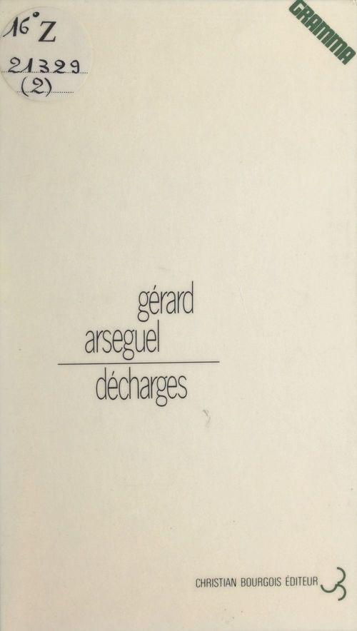 ebook cover of Décharges, by Gerard Arseguel