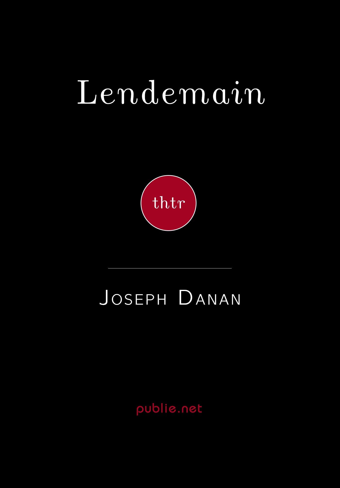 ebook cover of Lendemain, by Joseph Danan
