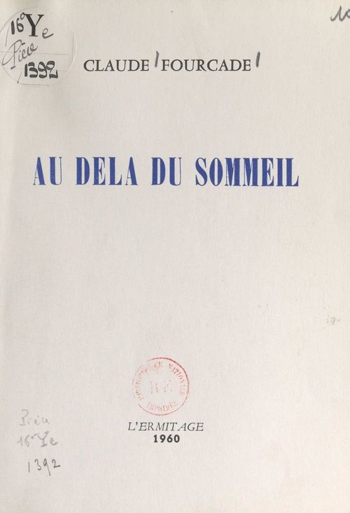 ebook cover of Au delà du sommeil, by Claude Fourcade