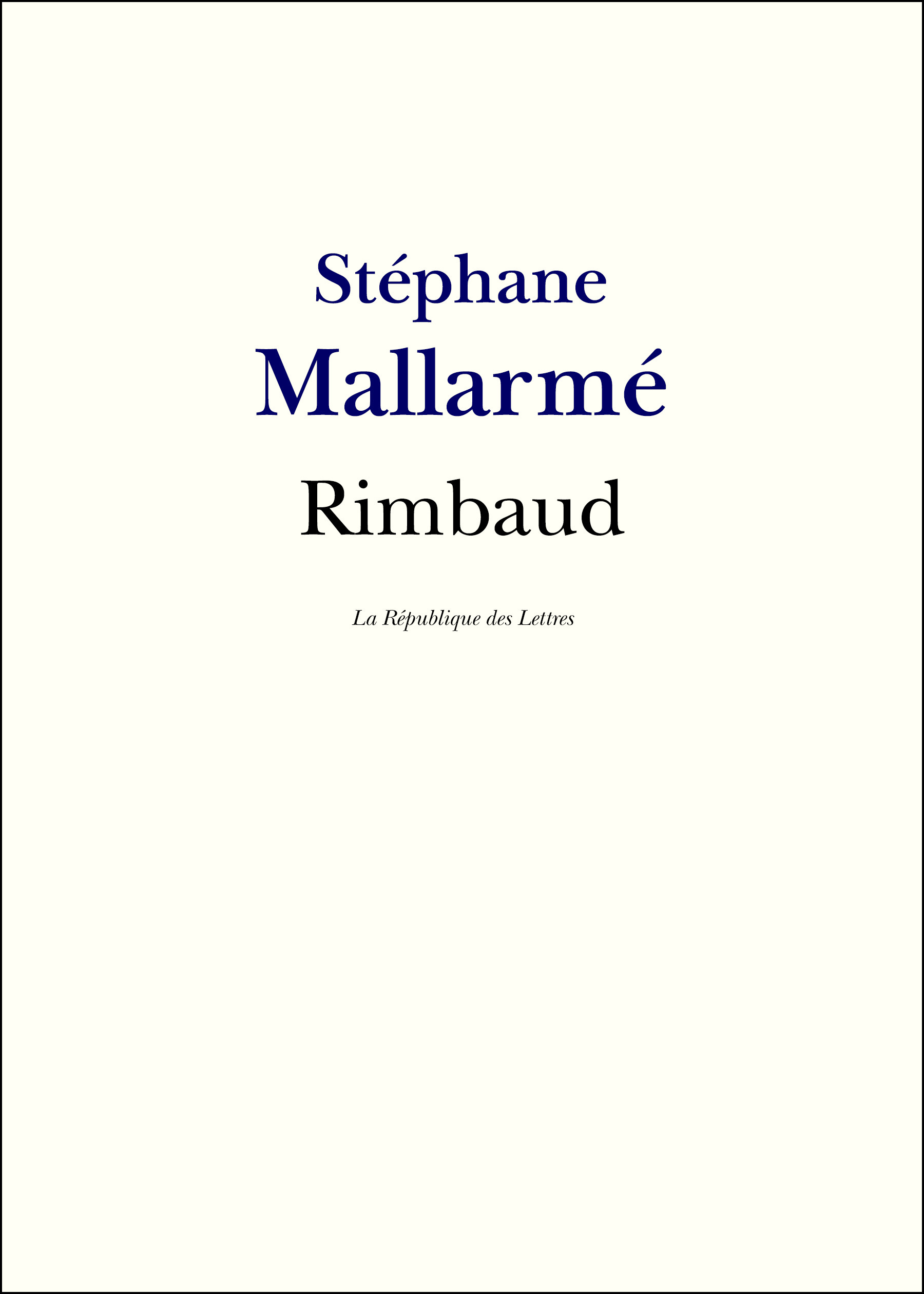 Couverture ebook de Arthur Rimbaud, de Stéphane Mallarmé