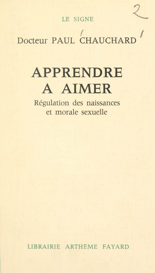 Couverture ebook de Apprendre à aimer, de Paul Chauchard