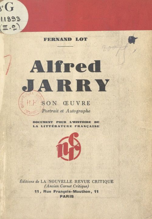 ebook cover of Alfred Jarry, by Fernand Lot