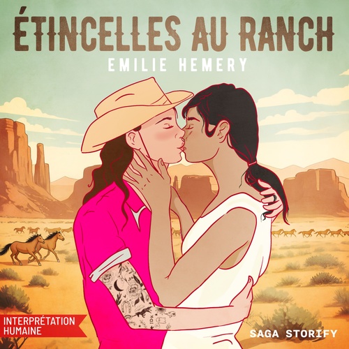 audiobook cover of Étincelles au ranch - une romance lesbienne, by Emilie Hemery